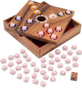Pig Hole für 2 bis 6 Spieler - Spielfeld 18 x 18 cm - inkl. 60 Schweinchen
