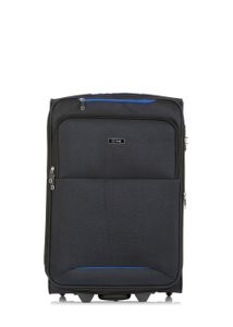 OCHNIK Nylon Koffer WALNY-0033 Softcase, Trolley Reisetasche, Material: Nylon (Farbe: Schwarz, Größe: M - 64×41,5×28,5 cm)