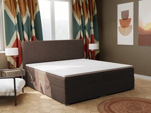 FEDVE Boxspringbett Schlafzimmerbett KOLORADO mit 2 Bettkästen, Doppelbett mit Bonell-Matratze und Topper 140x200