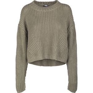 Urban Classics Damen Ladies Wide Oversize Sweater TB2359, color:olive, size:XS
