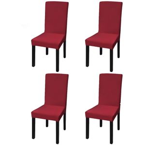 vidaXL Stretch Chair Covers Straight 4 ks. Bordeaux