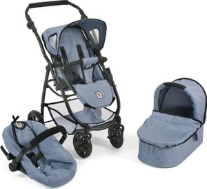 Bayer Chic 2000 3 in 1 Kombi Puppenwagen EMOTION ALL IN - Farbe: Jeans blue; 637 50