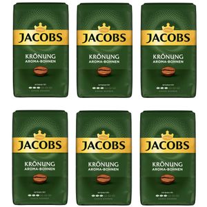 JACOBS Kaffeebohnen Krönung Aroma-Bohnen 6x500g ganze Kaffee Bohnen geröstet