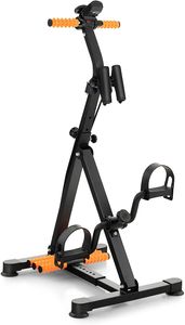 GOPLUS Pedaltrainer Senioren, Bewegungstrainer Arm- und Beintrainer mitmit LCD Display, Ergometer Heimtrainer höhen- und längenverstellbar mit Massage, 45 x 43-53 x 87-100 cm