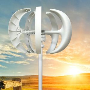 Windgenerator 12V 600W Windturbine Weiße Laterne Windkraftanlage mit 5 Blätter Generator Vertikale für Windrad