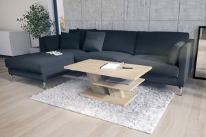 Design Couchtisch Cliff Sonoma Eiche Tisch Wohnzimmertisch 110x60x45cm mit Ablagefläche