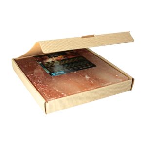 1 Salzstein (im fertigen Geschenkkarton) BBQ Salzplatte zum Grillen (2.2kg) 20x20x2,5cm