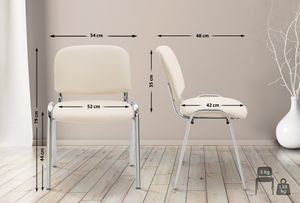 CLP Stuhl Ken Chrom Kunstleder stapelbar und mit modernem Design,creme CLP Stuhl Ken Chrom Kunstleder stapelbar und mit modernem Design,creme
