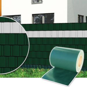 Sichtschutz Rolle 35m blickdicht PVC Zaunfolie Sichtschutzfolie Windschutz für Doppelstabmatten Zaun Sichtschutzrolle - Grün