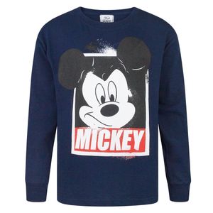 Mickey Mouse - T-Shirt für Jungen Langärmlig NS6772 (164-170) (Marineblau/Weiß/Rot)