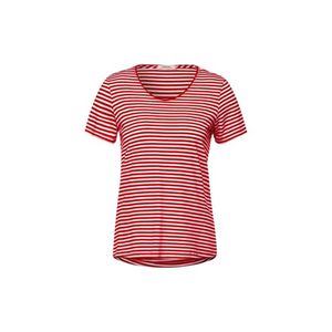 Cecil T-Shirt Damen NOS Striped Rounded V-Nec Größe M, Farbe: 23645 vibrant red