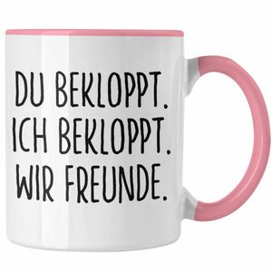 Trendation - Beste Freunde Tasse Geschenk Beste Freundin Freund Kaffeetasse Geschenkidee BFF Allerbeste Freundin Spruch Geburtstag Freundinnen (Rosa)
