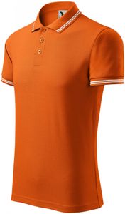 Kontrastiertes Poloshirt für Herren - Farbe: orange - Größe: XL