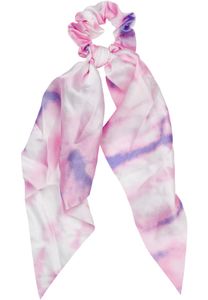styleBREAKER Damen Haargummi Bunter Batik Farbverlauf mit Schleife, elastisch, Scrunchie, Zopfgummi, Haarband 04027043, Farbe:Rosa-Violett