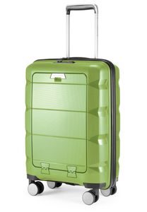HAUPTSTADTKOFFER - Britz - Handgepäck mit Laptopfach Hartschalen-Koffer Trolley Rollkoffer Reisekoffer, TSA, 4 Rollen, 55 cm, 34 Liter,,Hellgrün