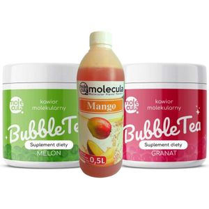 Bubble Tea Party Set + 2x Molekularer Kaviar + Sirup echte Fruchtsäfte - Weniger Zucker - 100% Vegan und Glutenfrei