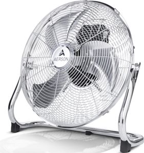 AERSON Bodenventilator 40cm Chrom Windmaschine 75W Tischventilator Ventilator Standventilator AERSON Bodenventilator 40cm Chrom Windmaschine 75W Tischventilator Ventilator Standventilator