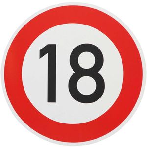 Original Verkehrszeichen 18 km/h Schild Nummer 250 ( mit Sonderschriftzug ) Verkehrszeichen Metall  Geburtstagsschild 18 km Geburtstagszeichen 42 cm