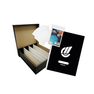Starter-Bundle Black Edition - Riesen Deck-Box - Aufbewahrung für 4000 Karten + 10 Kartentrenner (kompatibel mit Magic / Pokemon / YuGiOh Karten) + 100 collect-it Hüllen + Sammelmappe