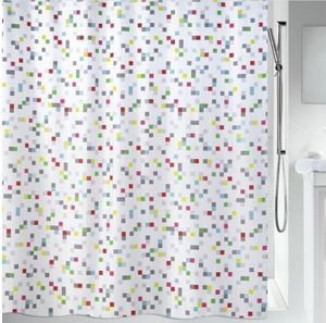 Spirella Anti-Schimmel Duschvorhang "Tuttio Bunt" Anti-Bakteriell, waschbar, wasserdicht Polyester 180x200cm