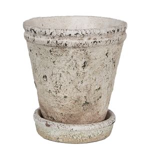 Clayre & Eef Blumentopf Ø 13x14 cm Beige Stein