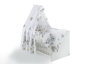 Schardt Kombi-Kinderbett Classic-Line, 70x140 cm weiß lackiert inkl. Komfort-Matzratze und textiler Ausstattung Capucine