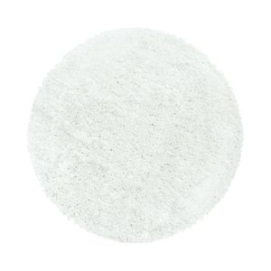 Hochflor Teppich Pearl Soft Einfarbig Flauschig Super Weich - Weiß - 120 CM - Rund