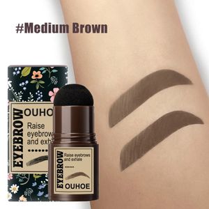 Augenbrauen Stempel Set, Wiederverwendbares Makeup Brow Stamp Brauenpuder mit 10 Schablonen 2 Augenbrauen Stift Pinsel, One Step Brow Stamp Shaping Kit (Mittel braun)
