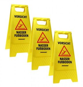 3er Set Warnschild Vorsicht nasser Fußboden Rutschgefahr