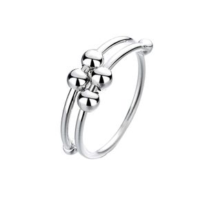 INF Antistresový prsten měděně stříbrný nastavitelný Silver