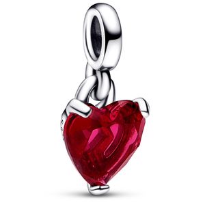 Pandora ME Charm Broken Heart 792524C01 Sterling Silber 925 rot Kristall