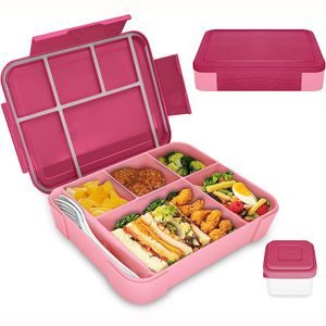 Brotdosen für Kinder mit Fächern, Auslaufsicher Lunchbox, Bento Box Kinder, Brotdose Mädchen, Brotdose kindergarten