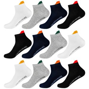 Texemp | 6 | 12 Paar Sneaker Socken Herren Damen Sport Füßlinge Quarter Baumwolle Uni | B19 | 12 Paar | 43-46