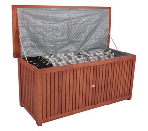 Akazie Auflagenbox WASHINGTON mit Innenfolie - 133 x 58 x 55 cm - Holz Box für Stuhl Polster Auflagen