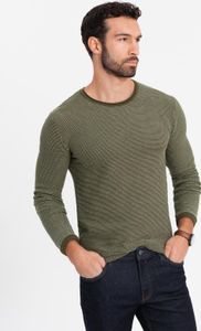 Ombre Clothing Klasyczny sweter męski Leone oliwkowy L