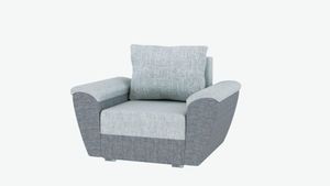 Easy4You Sessel 112 cm, Relaxsessel mit Kisse, Moderner Polstersessel in Stoff, Wohnzimmermöbel Farbe: Grau