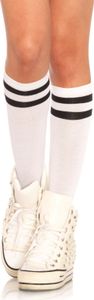Athletic Knee Highs, Größen:O/S, Farbe:white & black