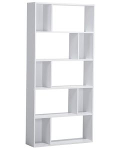 BELIANI Bücherregal Weiß MDF Platte Spanplatte 174 x 83 x 23 cm Skandinavisch Minimalistisch 5 Fächer Viel Stauraum Wohnzimmer