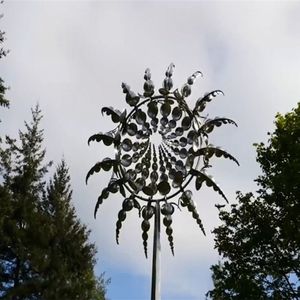 Windmühle Aus Metall, Windspinner, 3D Windspiele Für Hof Und Garten -Silber