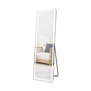Stehender Spiegel mit LED-Beleuchtung - Nahtlos - Ganzkörperspiegel - Rahmenloser Spiegel - Dimmbar - 50x160cm