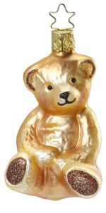 Christbaumschmuck Kuscheltier Teddybär Glas 8.5cm beige ,1 Stück