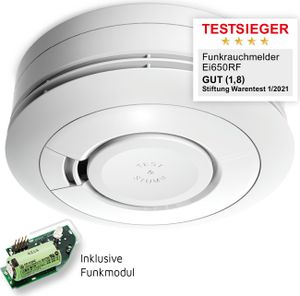 Ei Electronics Ei650RF Funkrauchmelder - Set aus funkvernetzbarem Rauchwarnmelder und Funkmodul - Bestnote Stiftung Warentest
