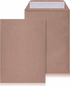 LOGIC PACK Briefumschläge DIN B5 Selbstklebend Kuvert Braun 176x250mm 100 Stück