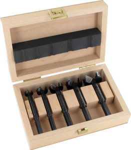 FAMAG frézovacia súprava Bormax 5-dielna v drevenej krabici 5-dielna:22, 25, 38, 42 mm + 250 mm predĺženie, 1622.556
