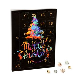 VALIOSA Merry Christmas Mode-Schmuck Adventskalender mit 1 Kette, 3 Armbänder, 20 Charms, das besondere Geschenk für Mädchen, Frauen & beste Freundin, schwarz, 24-teilig (1 Set)
