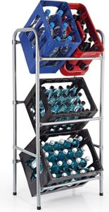 EASYmaxx Metall Getränkekisten-Regal für 3 Kisten - 127x50x34 cm