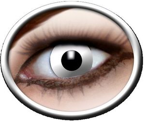 Eyecatcher Color Fun - Farbige  Kontaktlinsen  White Zombie  Weißer Zombie  2 Stück (1 Paar) - Ideal für Karneval, Fasching, Halloween & Party