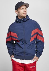 Tepláková bunda Crinkle Panel Darkblue/cityred XL