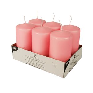Stumpenkerzen Ø 60mm / 115mm (6St), Farbe:rosa