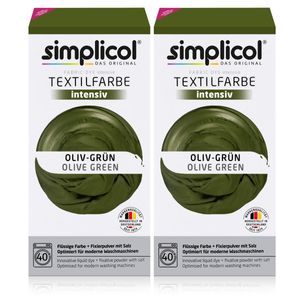 Simplicol Textilfarbe intensiv Oliv-Grün - Einfaches Färben (2er Pack)